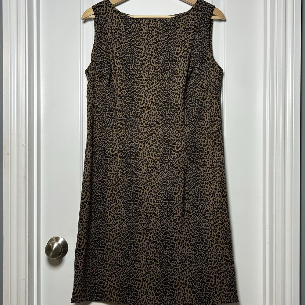 Danny & Nicole Vintage Y2K Leopard Print Shift Dress Mob Wife Maximalist Style